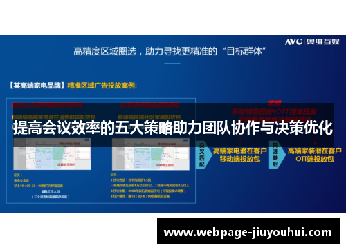 提高会议效率的五大策略助力团队协作与决策优化 提高会议效率的五大策略助力团队协作与决策优化